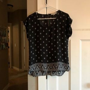 Pink Rose Women’s M Black & White Blouse, EUC